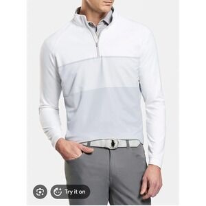 Peter Millar XL Perth engineered striped 1/4 zip mens golf country club preppy